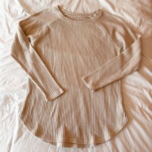 American Eagle Soft & Sexy Plush Crean Waffle Knit Top Size Small